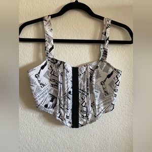 Newspaper Print Corset Top